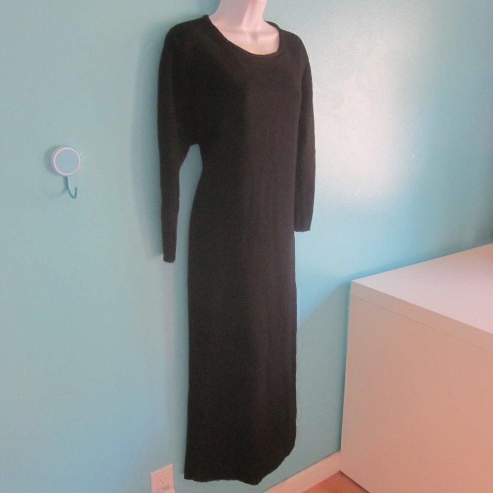 Isabel Marant Womens Size 42 Black Midi Sheath Dress of Mixed Materials Fits M - Picture 4 of 12